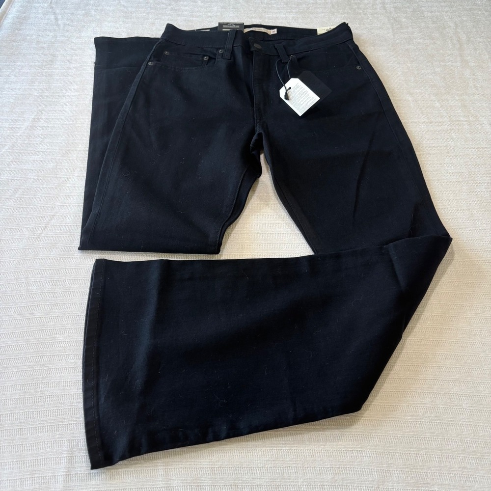 Levis Premium 726 Flare Jeans Black Mid Rise Stellar Stretch 30x30 A3410-0070
